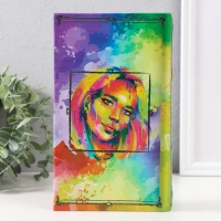 Сейф-книга дерево кожзам "Портрет девушки. Пятна краски" тиснение 21х13х5 см