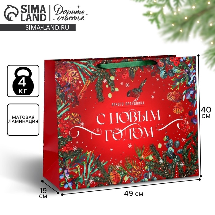 Пакет подарочный новогодний ламинированный &laquo;Новогодняя сказка&raquo;, XL 49 х 40 х 19 см, Новый год