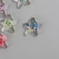 Подвеска для творчества акрил "Улыбчивая звёздочка" светится в темноте МИКС 3х2,7х1 см