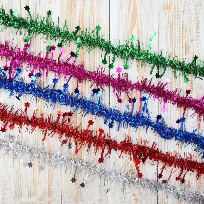 Мишура новогодняя &laquo;Зимнее волшебство. Фонарик ёжик&raquo;, звезда, d = 5 см, 200 см, МИКС