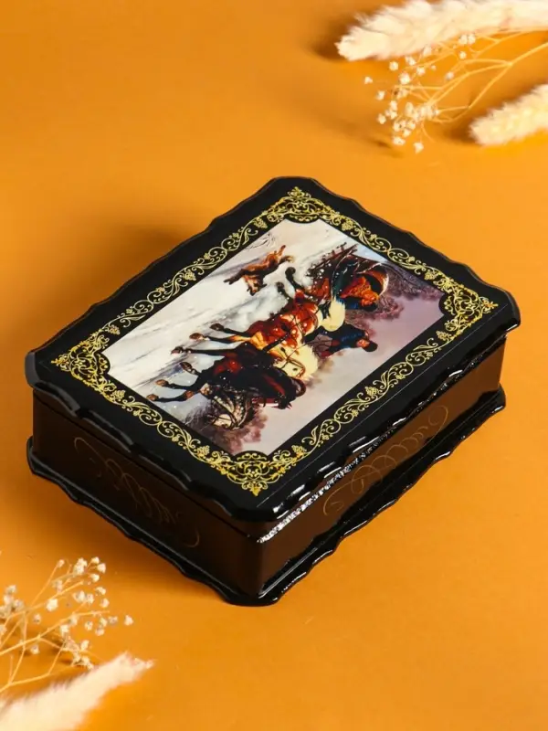 Шкатулка &laquo;Тройка&raquo;,  17&times;23&times;6 см, лаковая миниатюра