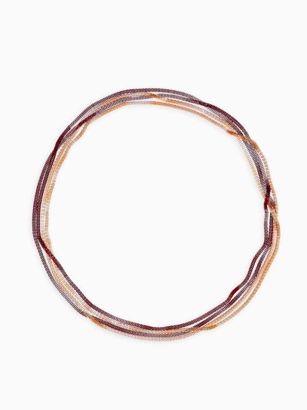 Бусы 2 нити &laquo;Трансформер&raquo; (несколько способов носки), цвет красно-золотой, 118 см