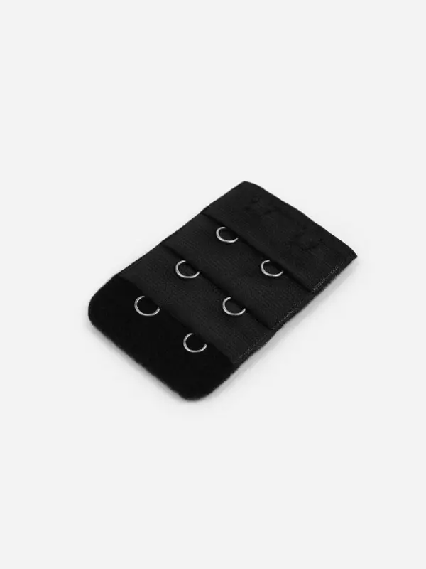 Застёжка для бюстгальтера, удлинитель, 3 ряда 2 крючка, 3.2&times;5 см, чёрная