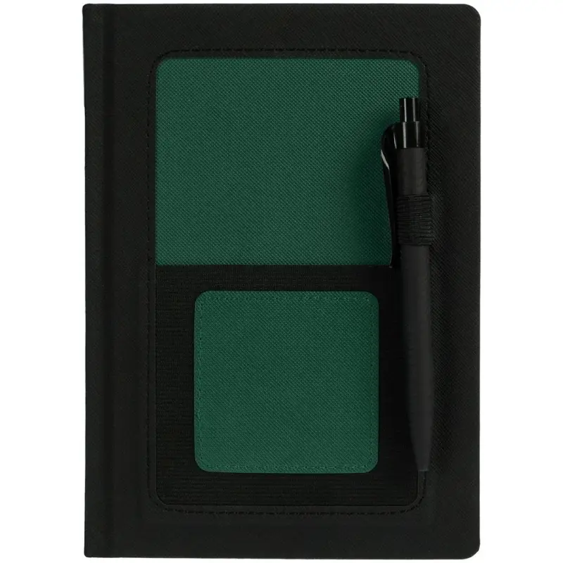 Ежедневник Mobile на заказ, недатированный, черно-зеленый