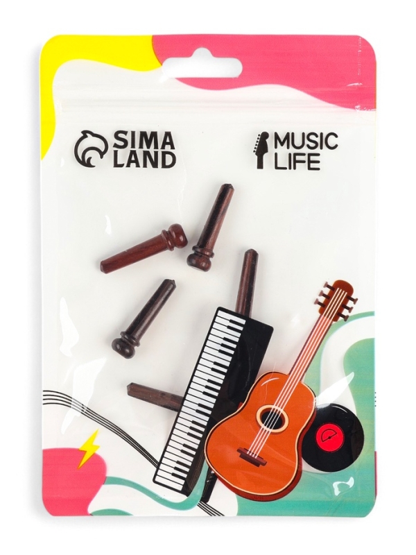 Набор фиксаторов струн Music life, 6 штук, целулоид