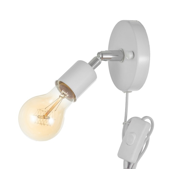 Спот "Дарни" с проводом 150 м и выкл. Е27 40Вт белый 10х10х10