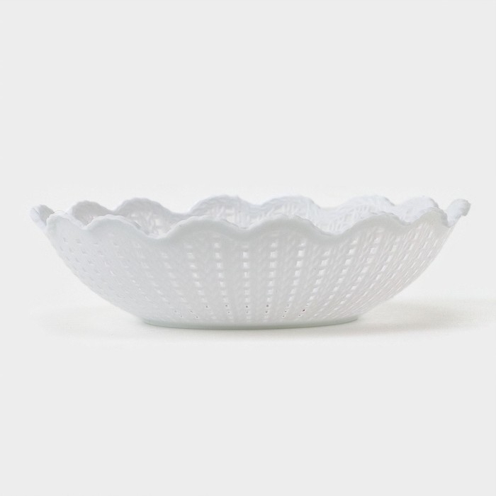 Ваза для хлеба и фруктов &laquo;Вязание&raquo;, 18&times;4,5 см, белый, рисунок МИКС