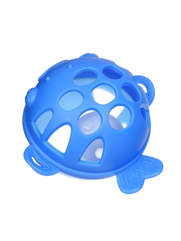 Прорезыватель силиконовый для зубов с погремушкой Крошка Я &laquo;Рыбка&raquo;, в кейсе, синий