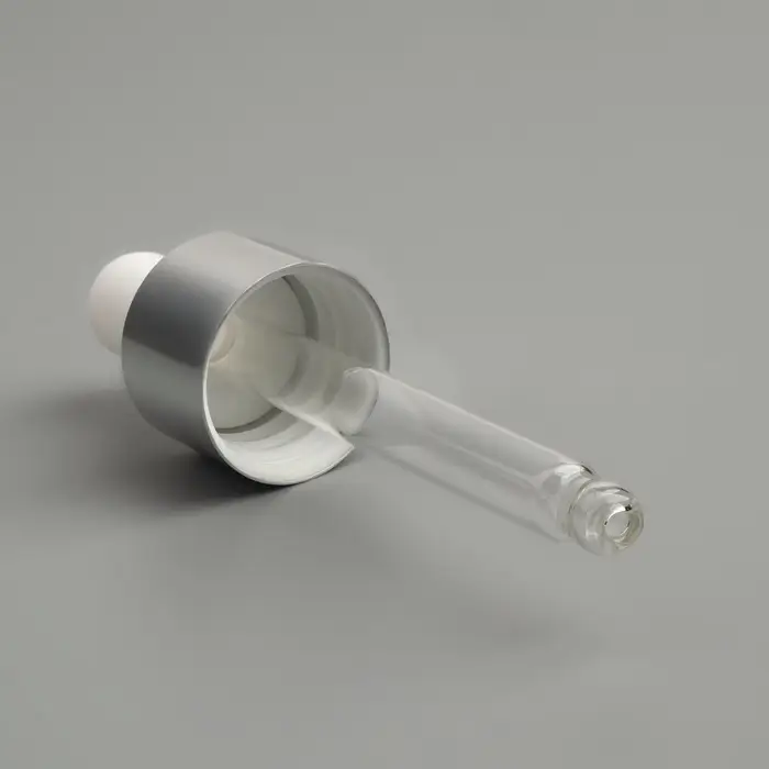 Бутылочка для хранения, с пипеткой, 15 мл, серебристая, белая