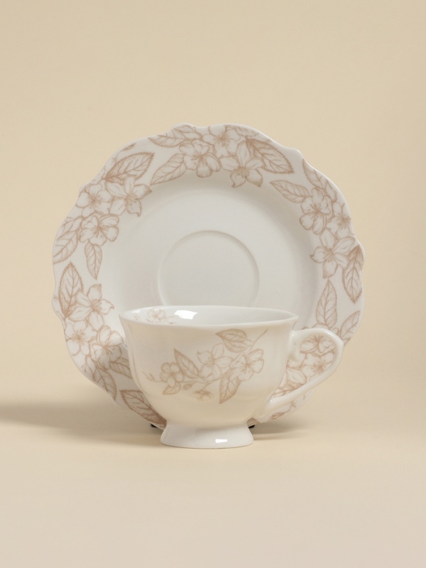 Чайная пара SL Home &laquo;Аманде&raquo;, чашка 220 мл, блюдце 17&times;17&times;2 см, фарфор, белая