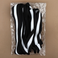 Тесьма трикотажная лампас 40 мм, 9,1 &plusmn; 0,5 м, цвет чёрный/белый