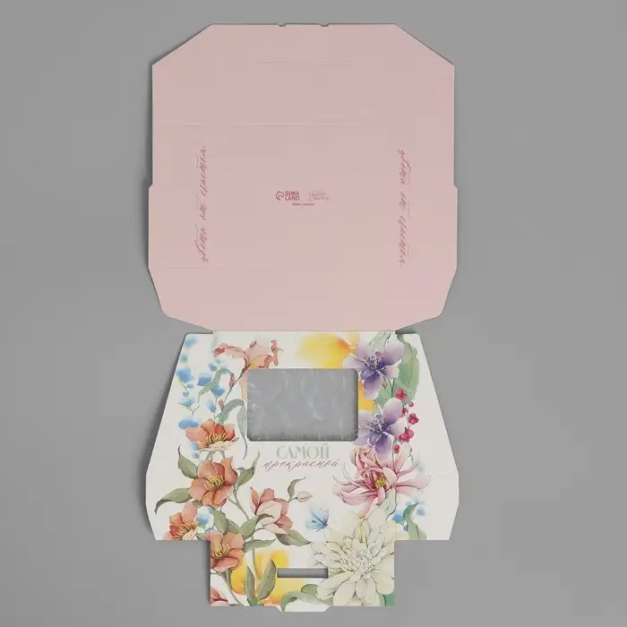 Кондитерская упаковка, коробка с ламинацией &laquo;Цветы&raquo;, 10 х 8 х 3.5 см