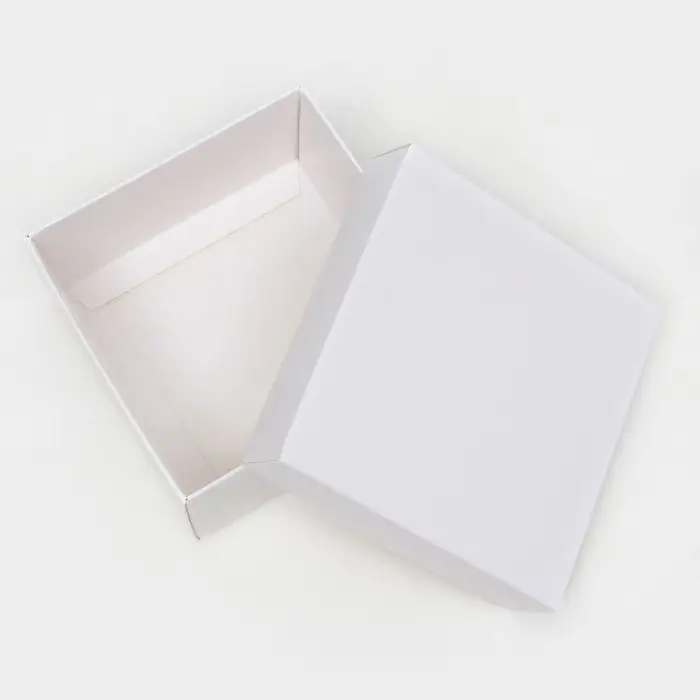 Коробка подарочная складная, упаковка, крышка - дно, белая, 10&times;10&times;5 см