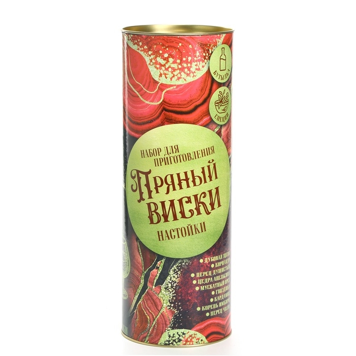 Подарочный набор для приготовления настойки &laquo;Пряный виски&raquo;, набор трав и специй 20 г., бутылка 500 мл., инструкция