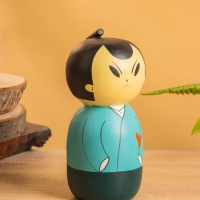 Деревянная кукла кокеши "Самурай" 7х7,5х15 см