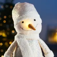 Фигура текстиль &laquo;Снеговик&raquo; 55-84 см, телеск-е ножки, 1LED, LR1130х3 (в компл.), Т/БЕЛЫЙ