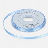 Лента атласная двухсторонняя №332 6мм*25&plusmn;1м небесно-голубой TR