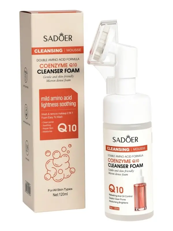 Пенка для умывания с щеткой, с коэнзимом Q10, 120 мл