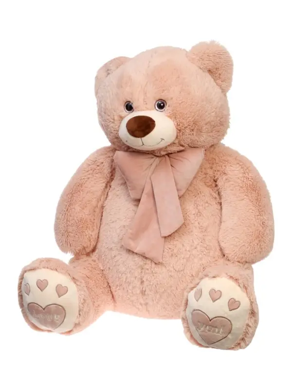 Мягкая игрушка "Медведь Пьер", цвет пудра, с бантом, 130 см МП/70/13