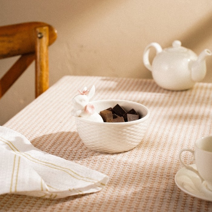 Конфетница SL Home &laquo;Лесные кролики&raquo;, 13&times;10,7 см, цвет белый