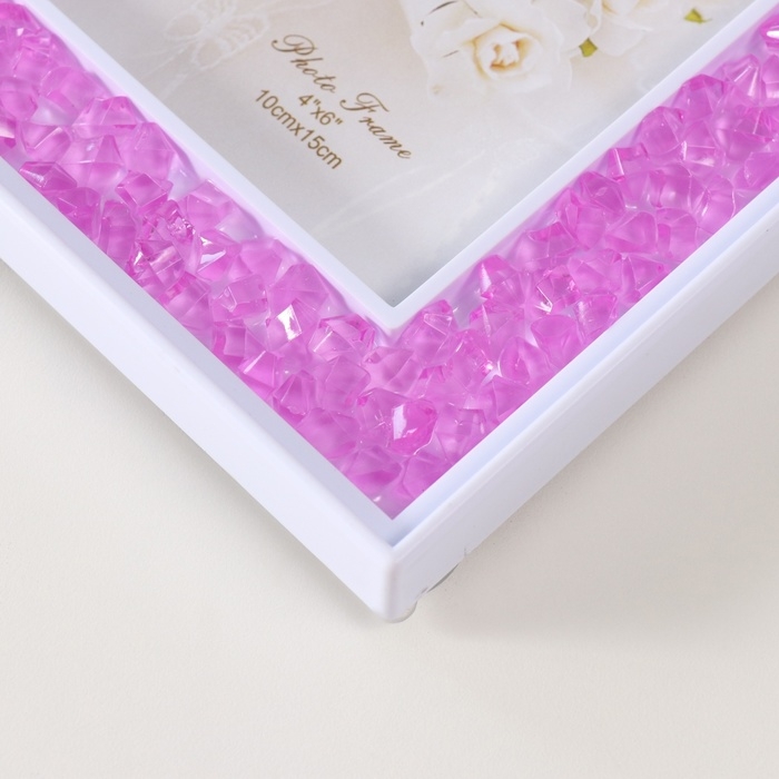 Фоторамка пластик 10х15 см "Сиреневые камешки" 2х14,7х19,7 см