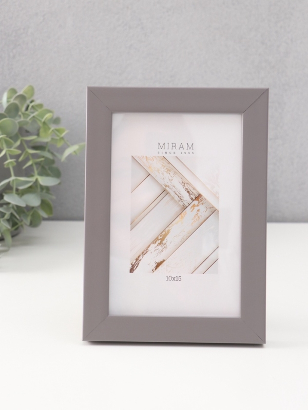 Фоторамка пластик "МИРАМ" 10х15 см, т.серый