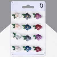 Брошь &laquo;Цветок&raquo; орхидея, цвет МИКС (неделимая фасовка 12 шт., цена за шт.)