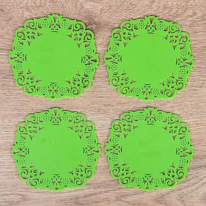 Набор подставок под горячее &laquo;Чаепитие&raquo;, 4 шт, 10 см, цвет МИКС