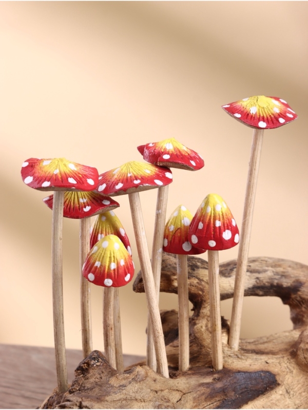 Сувенир "Грибочки" дерево, 25х10х15 см, цв. красно-желтый