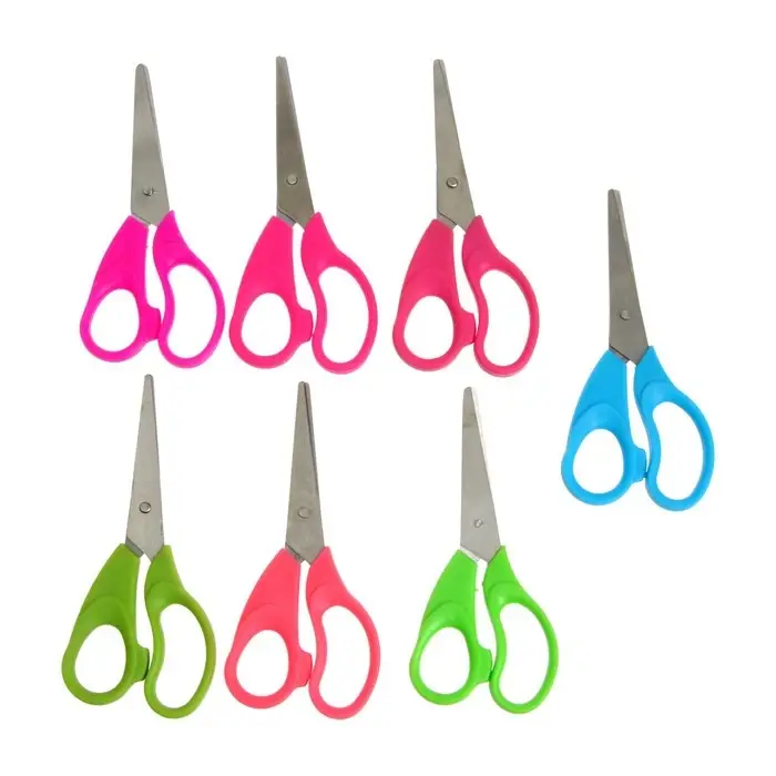 Ножницы 14 см (+-0.5 см), пластиковые ручки, МИКС