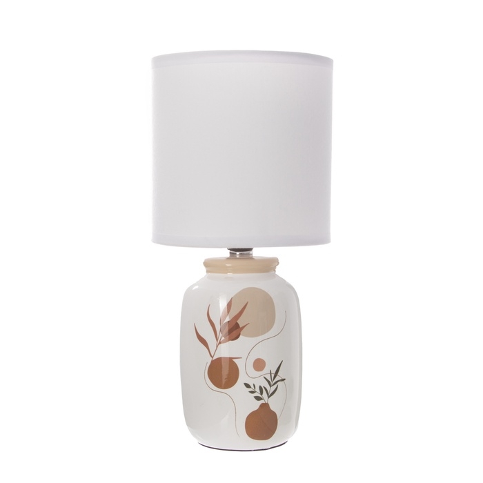 Настольная лампа с абажуром RISALUX &laquo;Ивелли&raquo;, Е14, 40 Вт, белый, 13&times;13&times;27 см