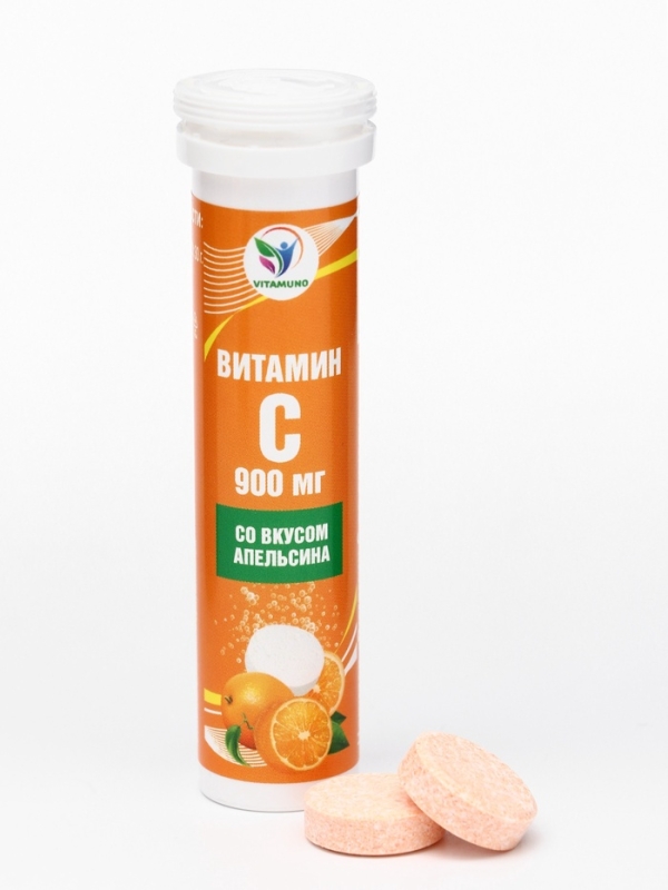 Напиток Витамин С со вкусом апельсина Vitamuno, 10 шипучих таблеток