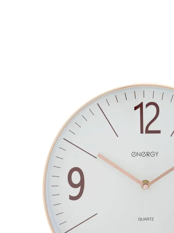 Часы настенные ENERGY ЕС-158, интерьерные, d-29.3 см, кварцевые, белые с золотым