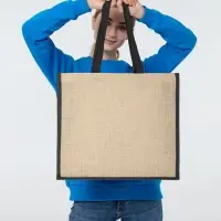 Холщовая сумка для покупок Bagari с черной отделкой