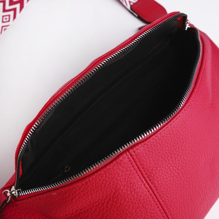 Сумка кросс-боди на молнии, цвет красный