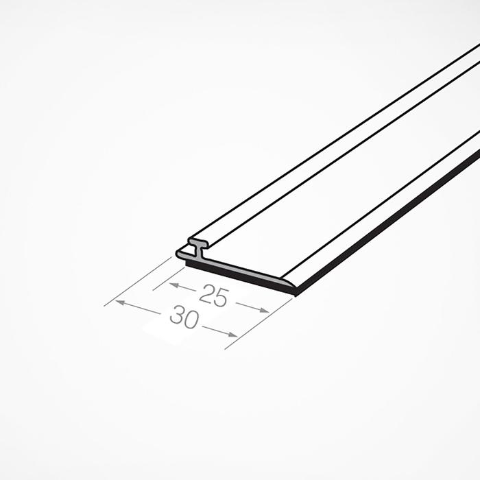 Т-профиль пластик для крепления разделителей на полке, со вспенен скотчем, 1000&times;30&times;5 мм,