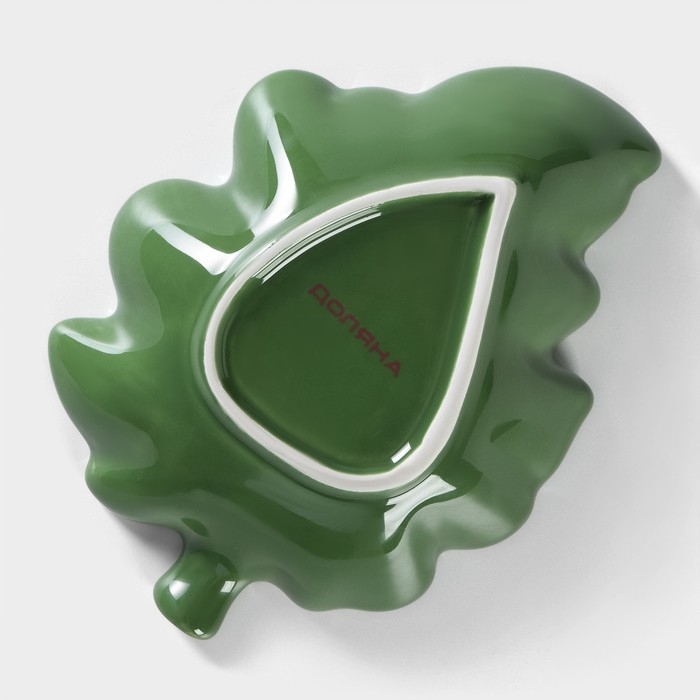 Блюдо сервировочное Доляна &laquo;Лист&raquo;, 17&times;12,5&times;3,9 см, цвет зелёный