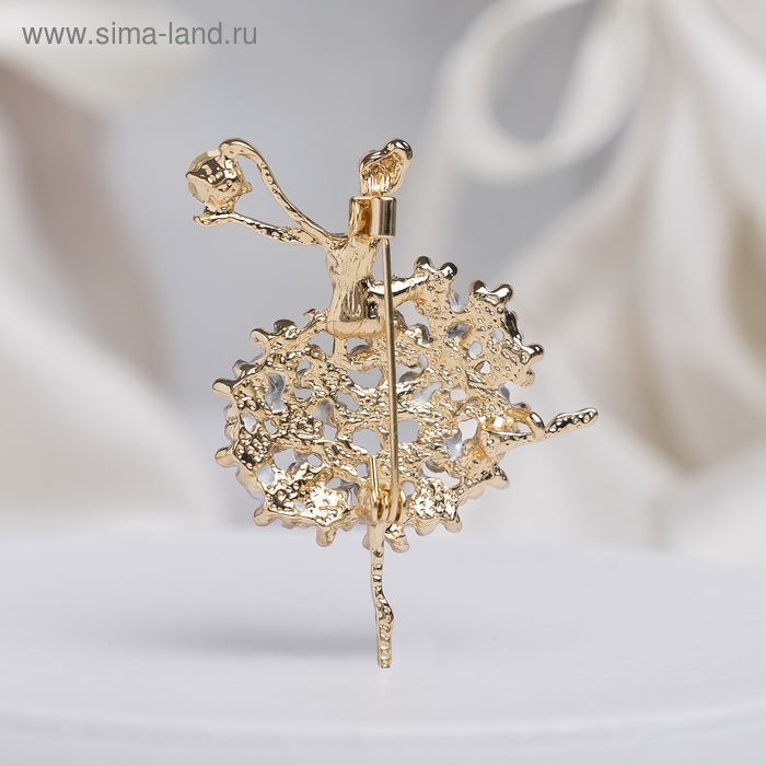 Брошь &laquo;Балерина&raquo; женственность, цвет белый в золоте