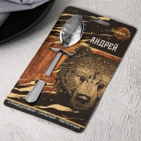 Ложка именная на открытке &laquo;Андрей&raquo;, 3 х 14 см.