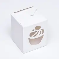 Коробка под пирожное, белая, 9&times;9&times;11 см