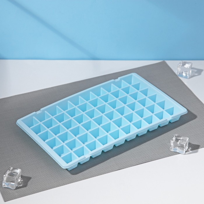 Форма для льда Доляна, 29&times;17,5&times;2,5 см, 60 ячеек, цвет МИКС