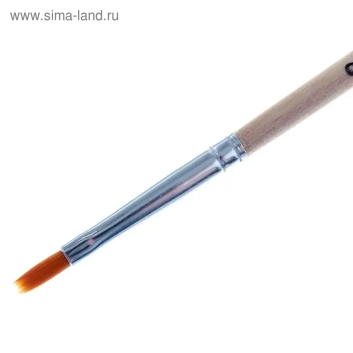 Кисть нейлон № 2, плоская, деревянная ручка