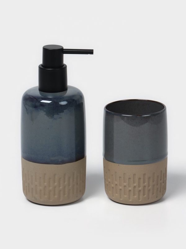 Набор для ванной "Софт" 2 предмета (дозатор для мыла, стакан)