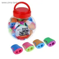 Точилка &laquo;Классика&raquo;, 2 отверстия, с контейнером, корпус МИКС