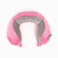 Подушка для путешествий бархатная формовая "Самолет", розовая