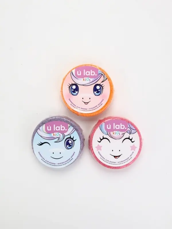 Набор бомбочек для ванны "Единороги", 3x100 г