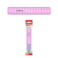 Линейка 15 см ErichKrause "Pastel", пластик, двусторонняя шкала, непрозрачная, розовая, европодвес