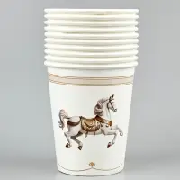 Стакан бумажный "Лошадь, карусель" , белый 18 см (250 мл)
