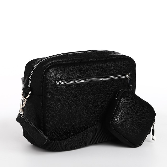 Сумка женская через плечо TEXTURA, маленький размер, цвет чёрный