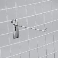 Крючок на сетку одинарный, d=6 мм, L=14 см, цвет хром